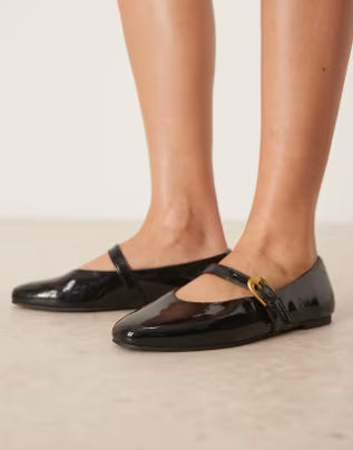 BUDDINGTON- jane ballets in black patent