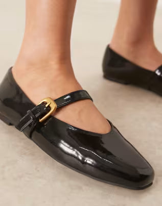 BUDDINGTON- jane ballets in black patent